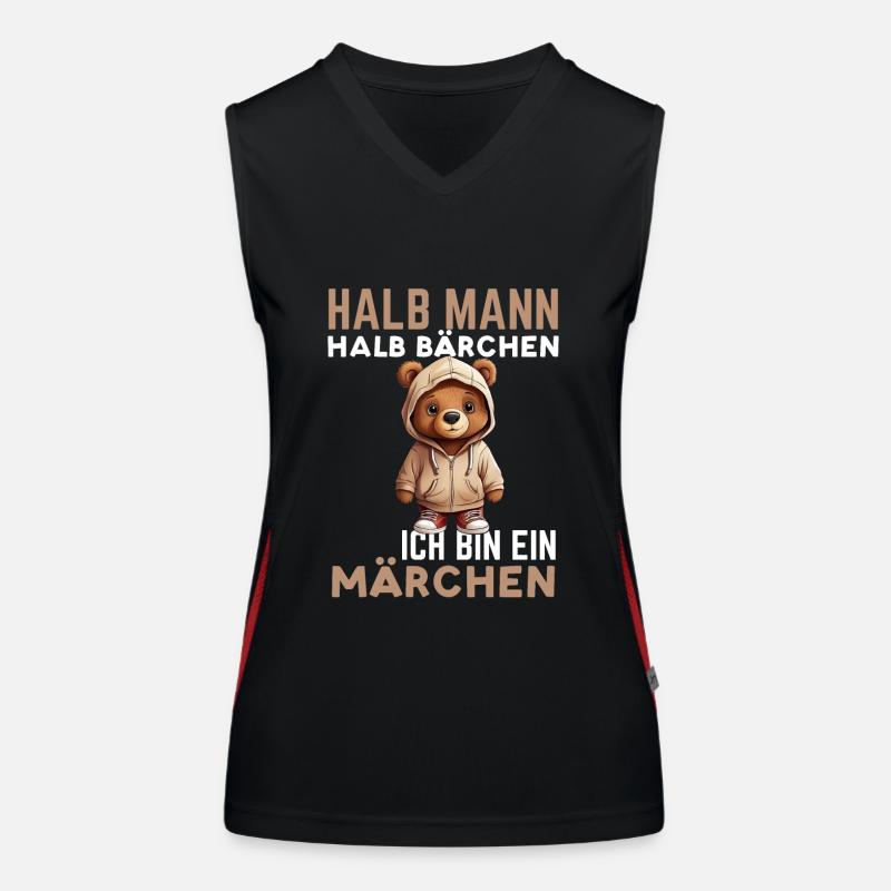 Halb Mann Halb Bärchen Ich Bin Ein Märchen Funktionelles Kontrast-Tank Top für Frauen