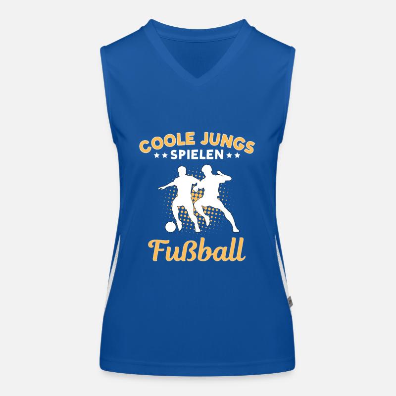 Cool Boys Playing Soccer Women's Functional Contrast Tank Top