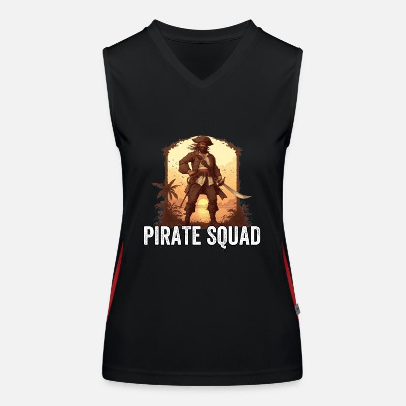 Pirate Squad - Pirate Design Women's Functional Contrast Tank Top