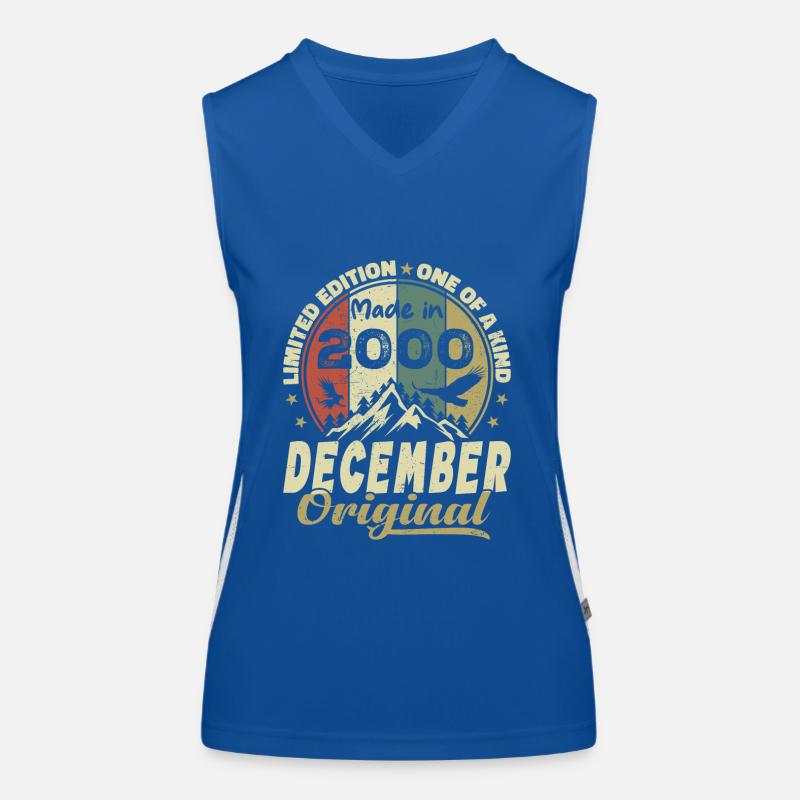 Vintage Retro Geburtstagsgeschenk - Dezember 2000 Funktionelles Kontrast-Tank Top für Frauen