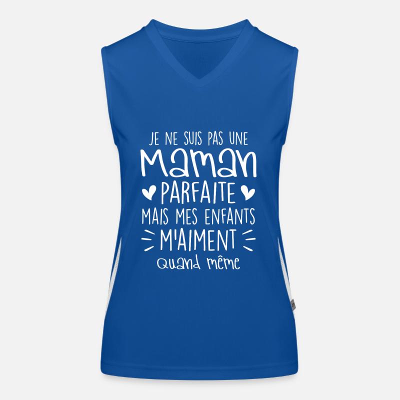 pas une Maman parfaite, citation maman enfant Débardeur respirant contrasté Femme
