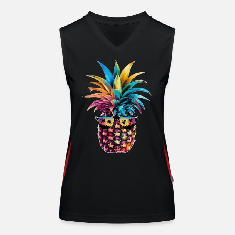 Ananas Fruit tropical hawaïen Débardeur respirant contrasté Femme