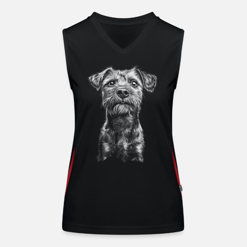Border Terrier Portrait Hunde Hund Funktionelles Kontrast-Tank Top für Frauen