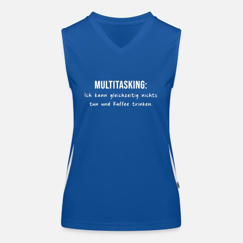 Multitasking - Kaffee - nichts tun Funktionelles Kontrast-Tank Top für Frauen