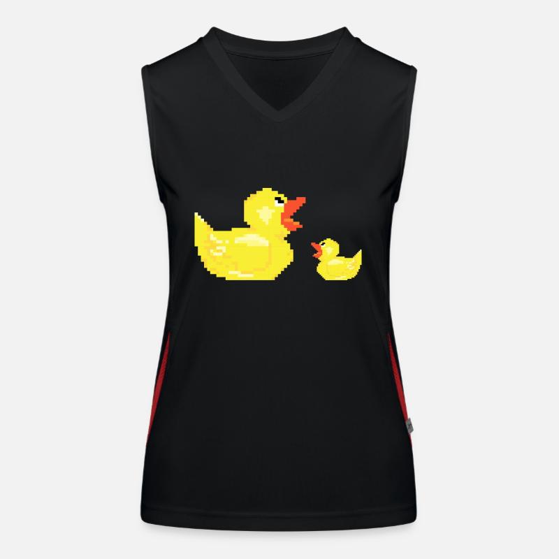 Ente Mutter mit Kind Kücken jung Geschenk Duck Funktionelles Kontrast-Tank Top für Frauen