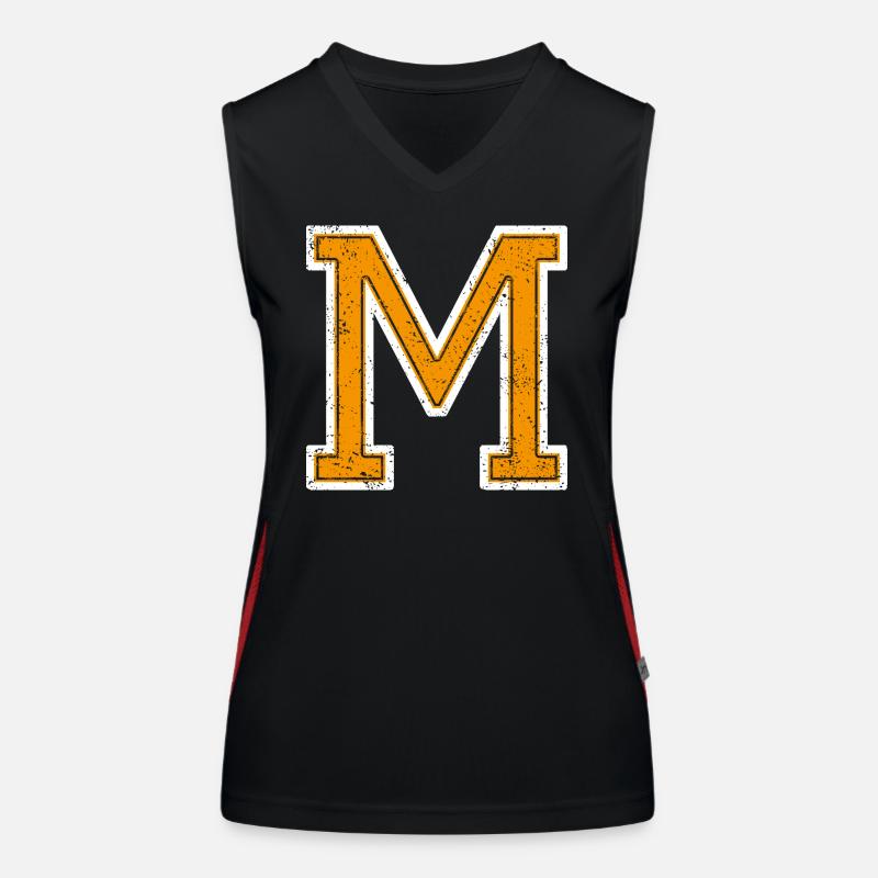 M - Buchstabe / College Style Funktionelles Kontrast-Tank Top für Frauen