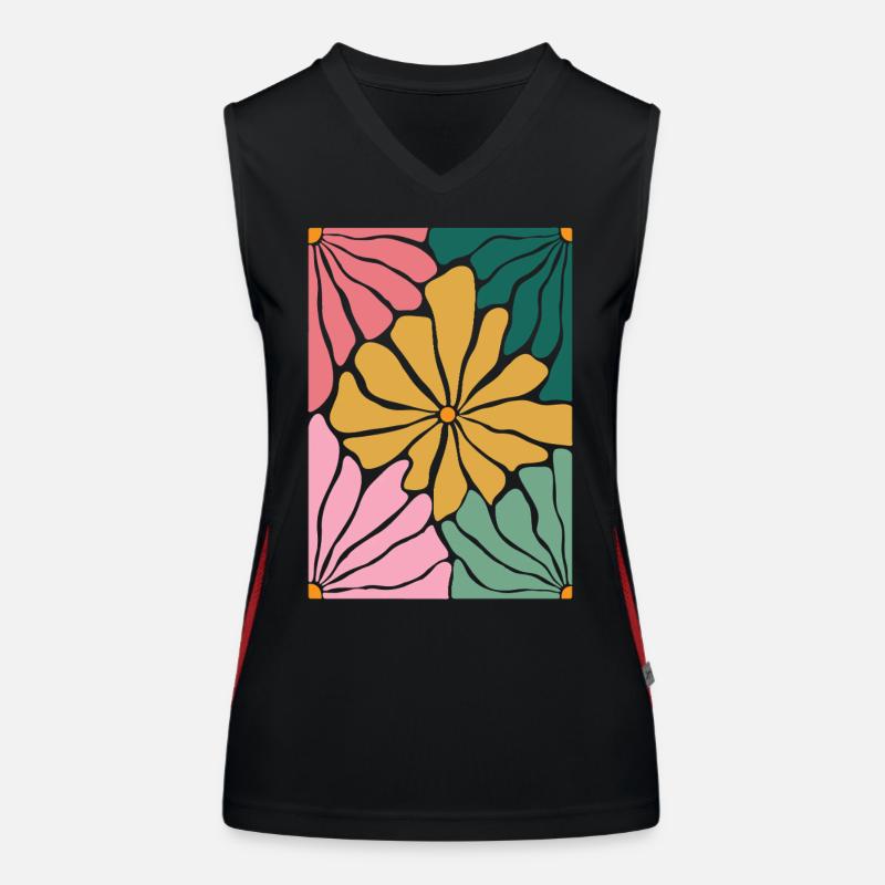 Boho Flowers Funktionelles Kontrast-Tank Top für Frauen