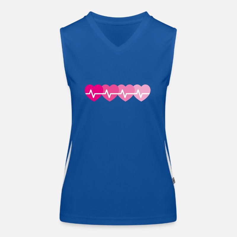 Heart Pulse Heartline Frequency Women's Functional Contrast Tank Top