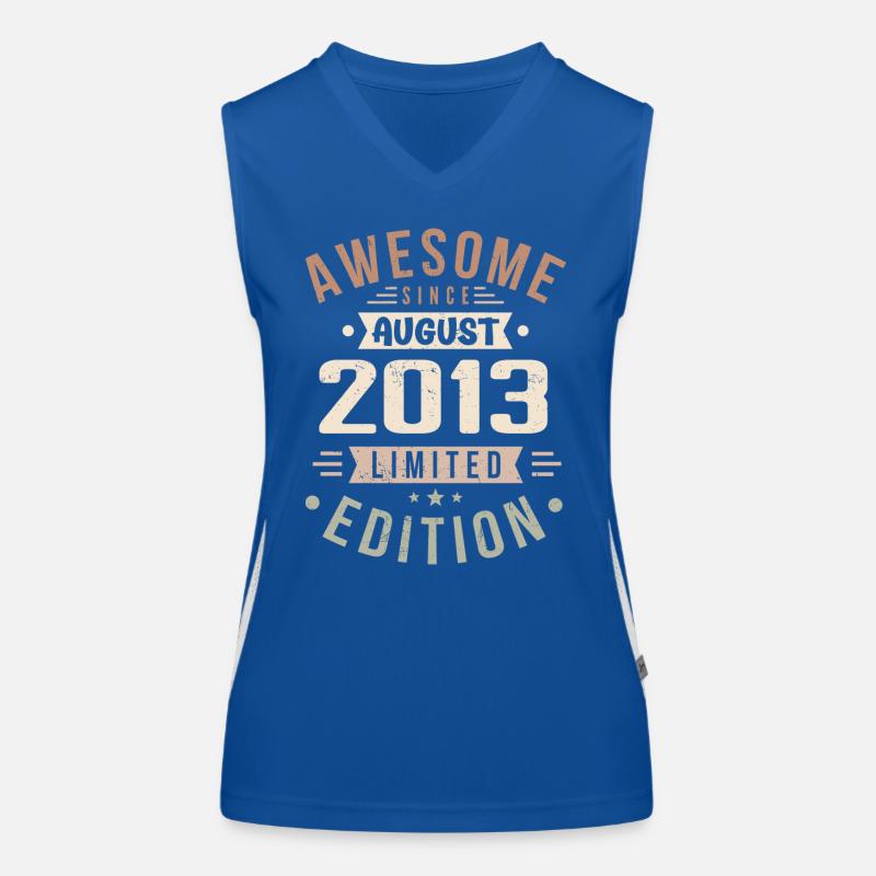 August 2013 Geburtstag im August 2013 Vintage 2013 Funktionelles Kontrast-Tank Top für Frauen