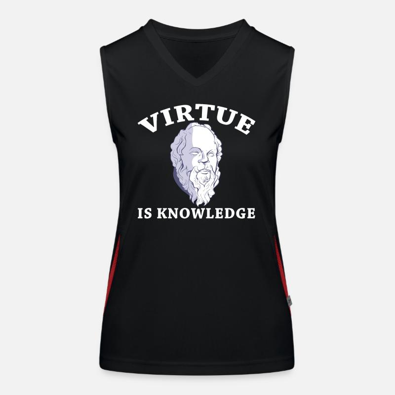 La vertu est la connaissance Socrate Philosophe Buste Débardeur respirant contrasté Femme