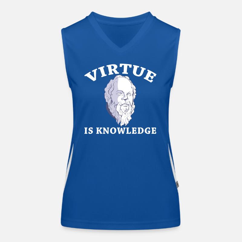 La vertu est la connaissance Socrate Philosophe Buste Débardeur respirant contrasté Femme
