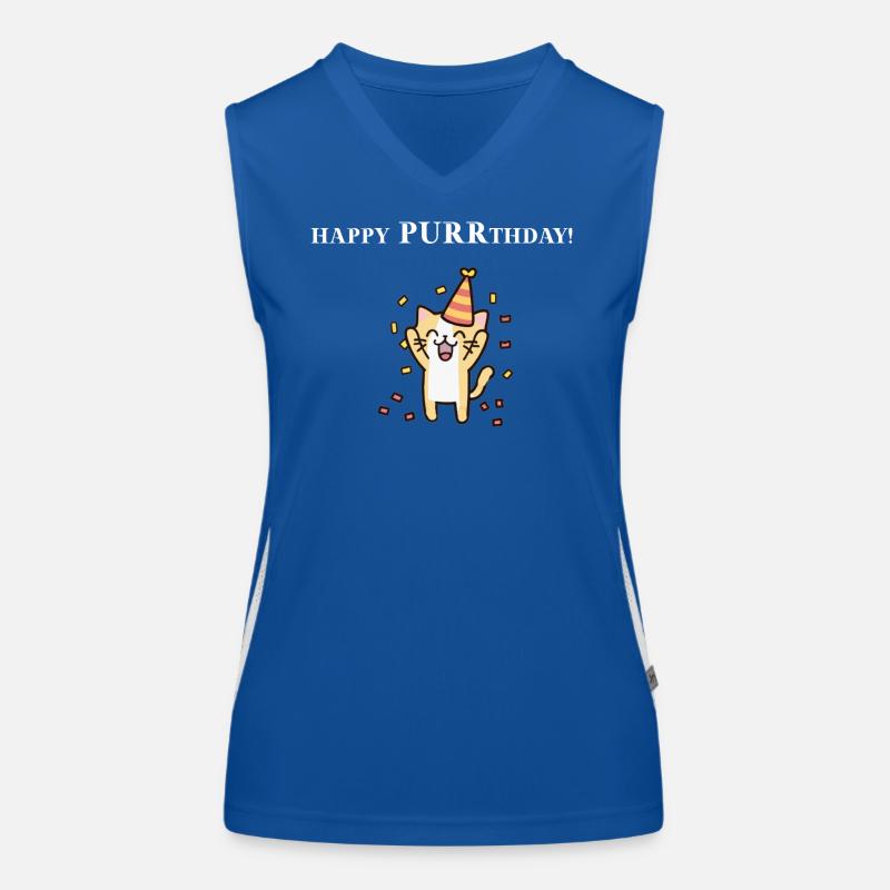 Chat Joyeux anniversaire Idée cadeau d’anniversaire Débardeur respirant contrasté Femme