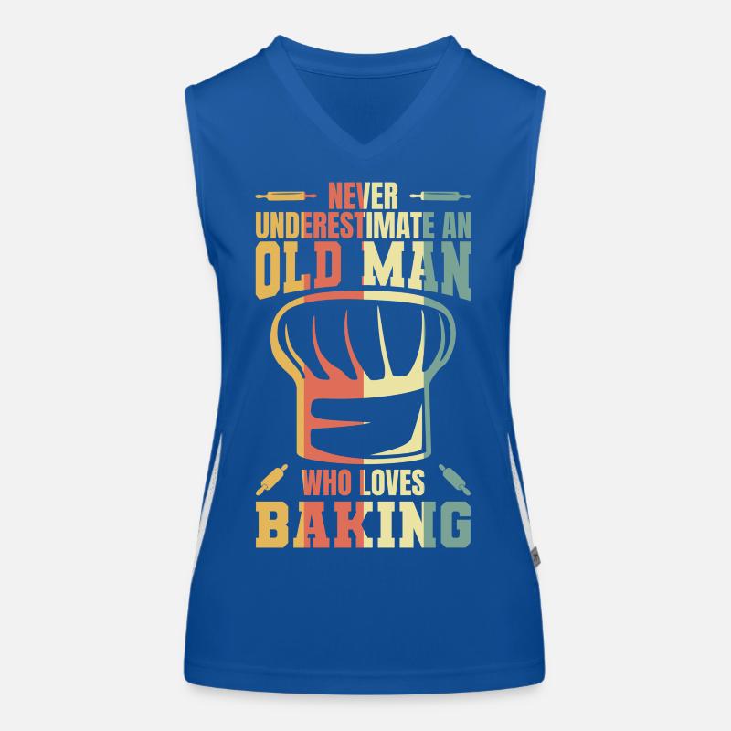 Never underestimate an old baker Women's Functional Contrast Tank Top