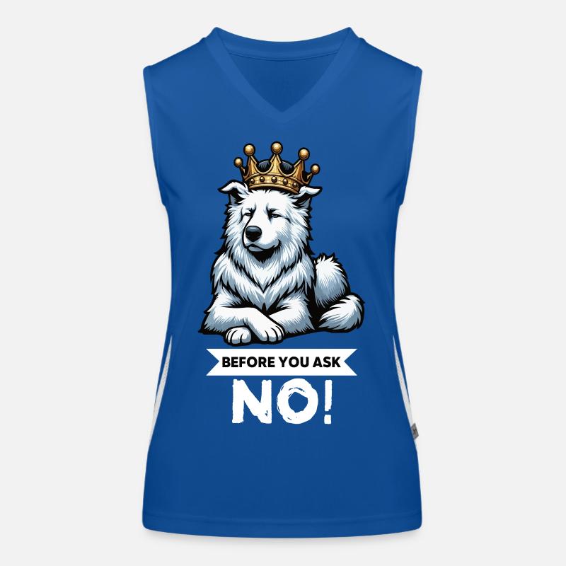 Before You Ask Weißer Schäferhund Schäferhund  Funktionelles Kontrast-Tank Top für Frauen