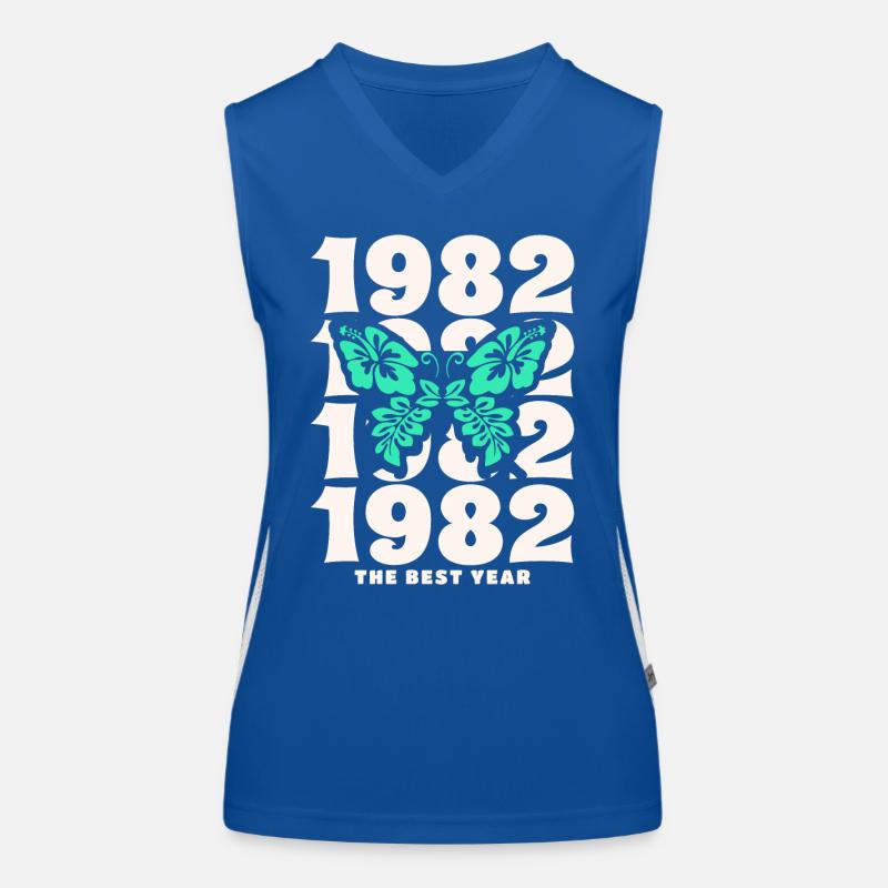 Groovy et Vintage 1982 40 Ans Anniversaire Débardeur respirant contrasté Femme