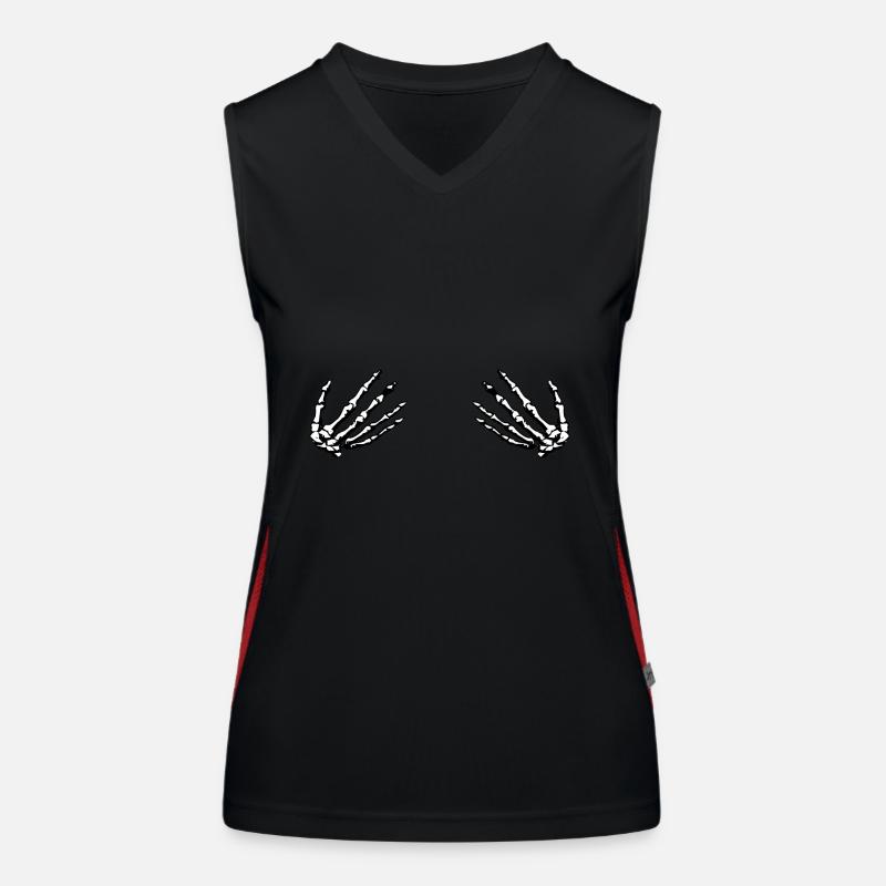 Skull Skeleton Hand Women's Functional Contrast Tank Top