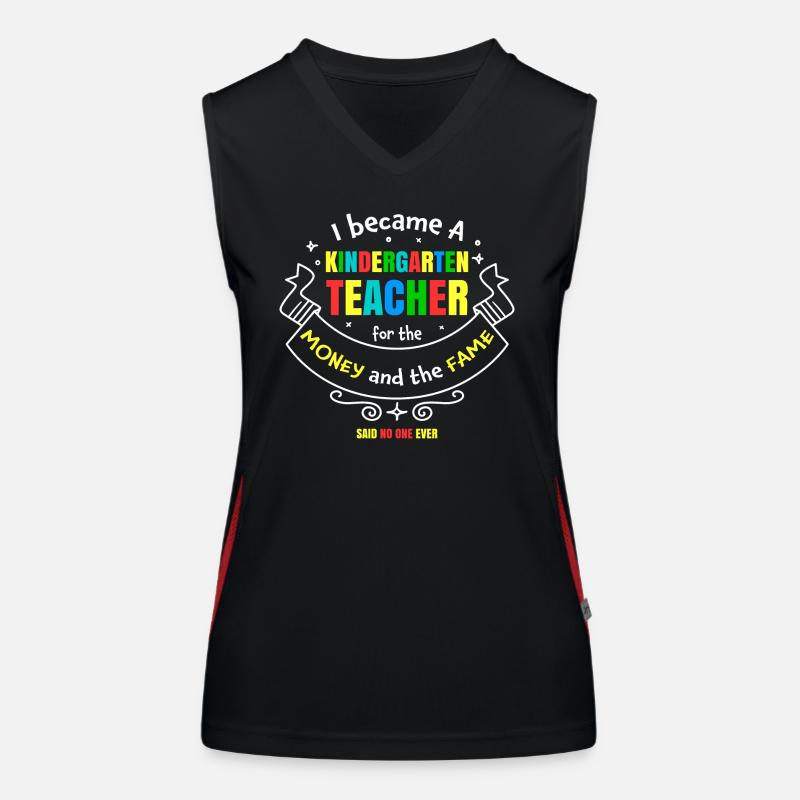 Kindergärtnerin Geschenk Humor Geld Ruhm Funktionelles Kontrast-Tank Top für Frauen