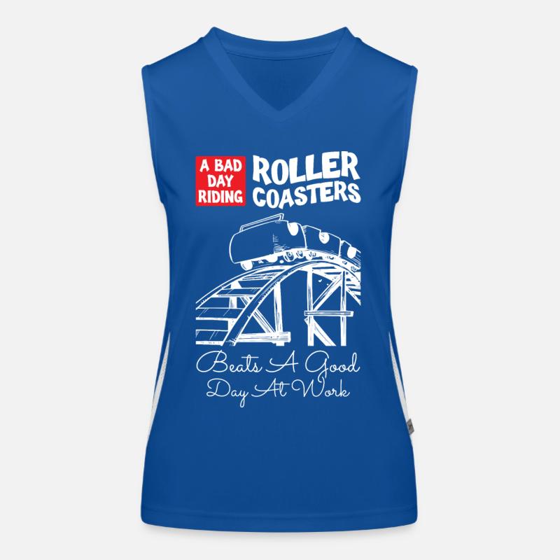 A Bad Day Riding Roller Coasters Funktionelles Kontrast-Tank Top für Frauen