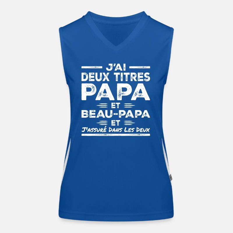 I Have Two Titles: Dad and Stepdad Women's Functional Contrast Tank Top