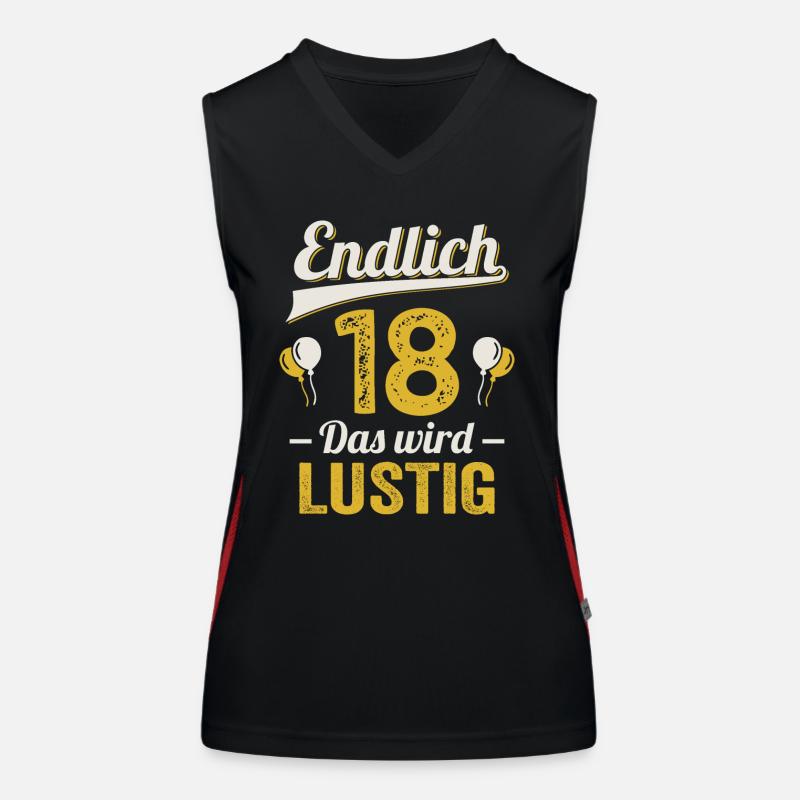 Endlich 18. Geburtstag Geburtstagsgeschenk Funktionelles Kontrast-Tank Top für Frauen