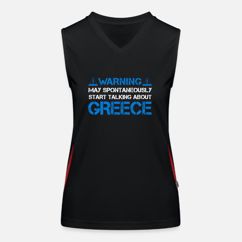 Warnung Warning Griechenland Fan Funktionelles Kontrast-Tank Top für Frauen