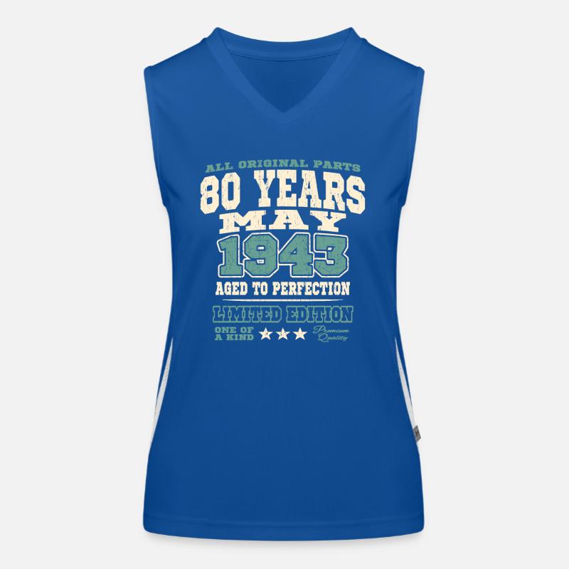 Aged to perfection may 1943 - 80 years old Women's Functional Contrast Tank Top
