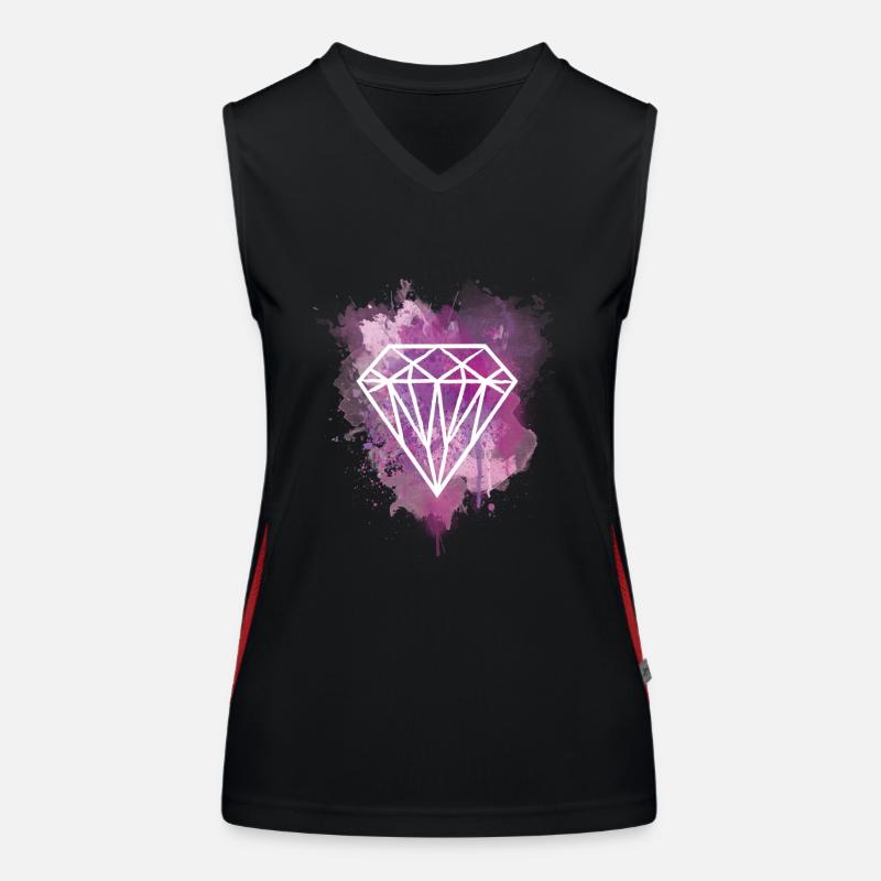 Watercolor Diamond Funktionelles Kontrast-Tank Top für Frauen