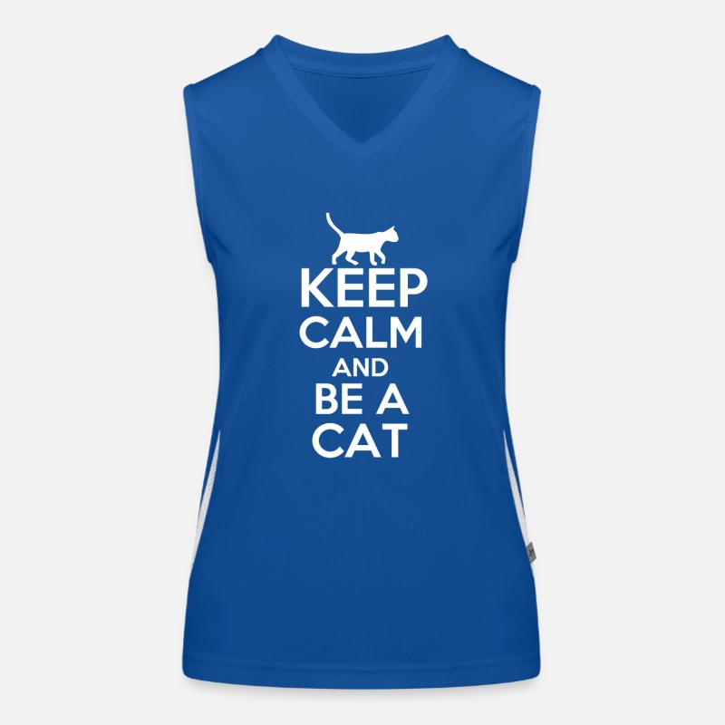 Keep calm and be a cat! Women's Functional Contrast Tank Top