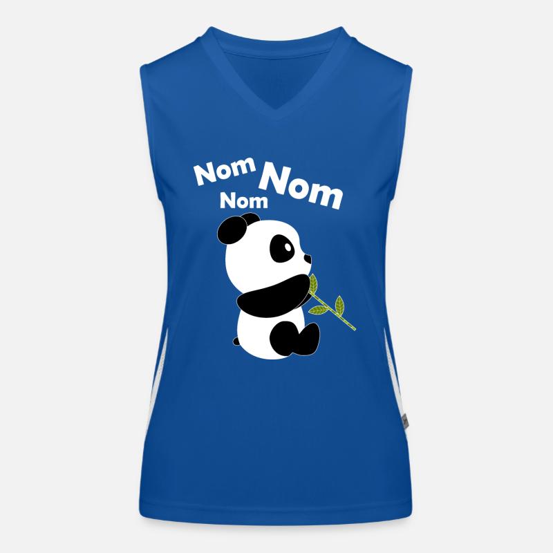 Panda doux avec du bambou | Nom Nom Panda design Débardeur respirant contrasté Femme