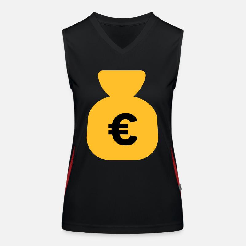 Denaro Euro Top sportivo da donna in contrasto cromatico