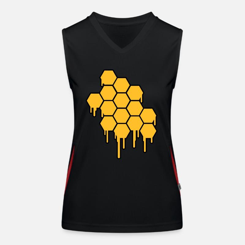 Honeycombs Pattern Funktionelles Kontrast-Tank Top für Frauen