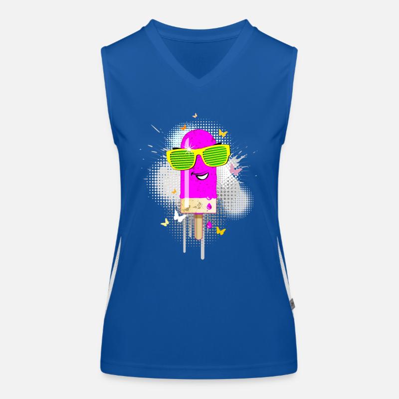 Eis am Stiel Sommerhitze coole Sonnenbrille lecker Funktionelles Kontrast-Tank Top für Frauen