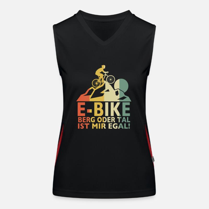 E Bike E-Bike Berg oder Tal ist mir egal Funktionelles Kontrast-Tank Top für Frauen