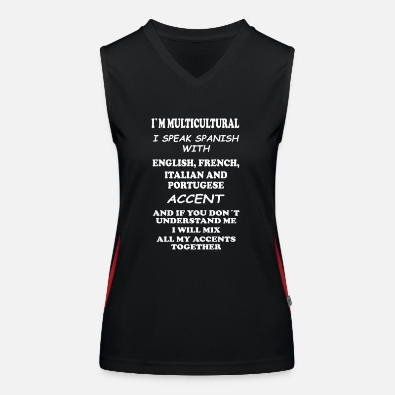 Language talent I speak every accent Women's Functional Contrast Tank Top