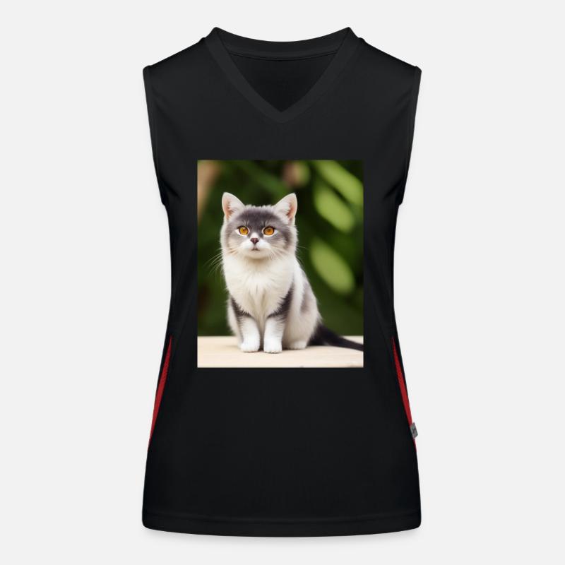 Chat persan blanc Débardeur respirant contrasté Femme