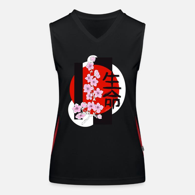 Kirschblüten Funktionelles Kontrast-Tank Top für Frauen