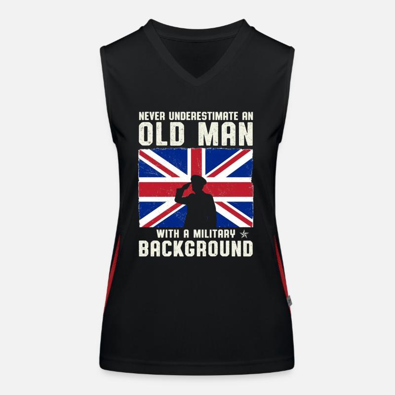 Unterschätzen Sie niemals einen alten Mann mit einem Militär Funktionelles Kontrast-Tank Top für Frauen