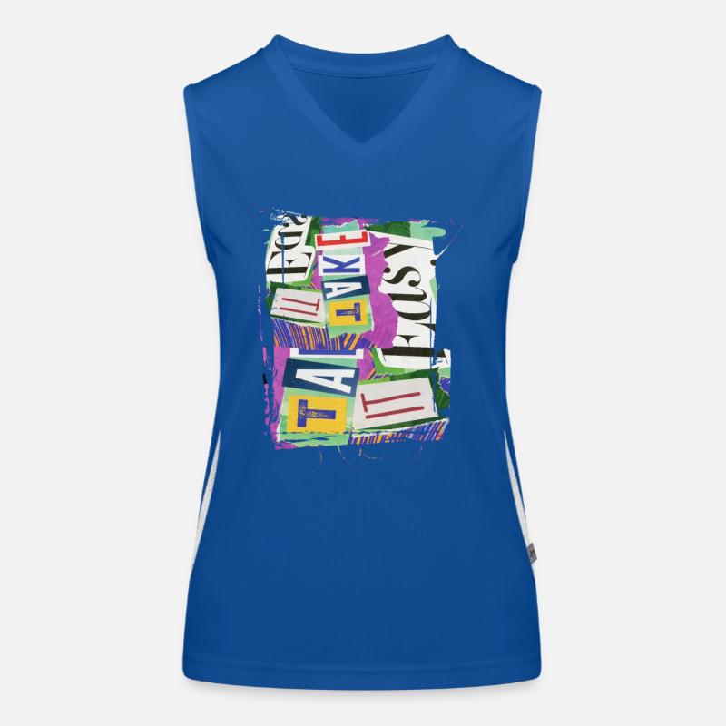 Newspaper Clips Scrapbook Magazines Alphabet Code Women's Functional Contrast Tank Top
