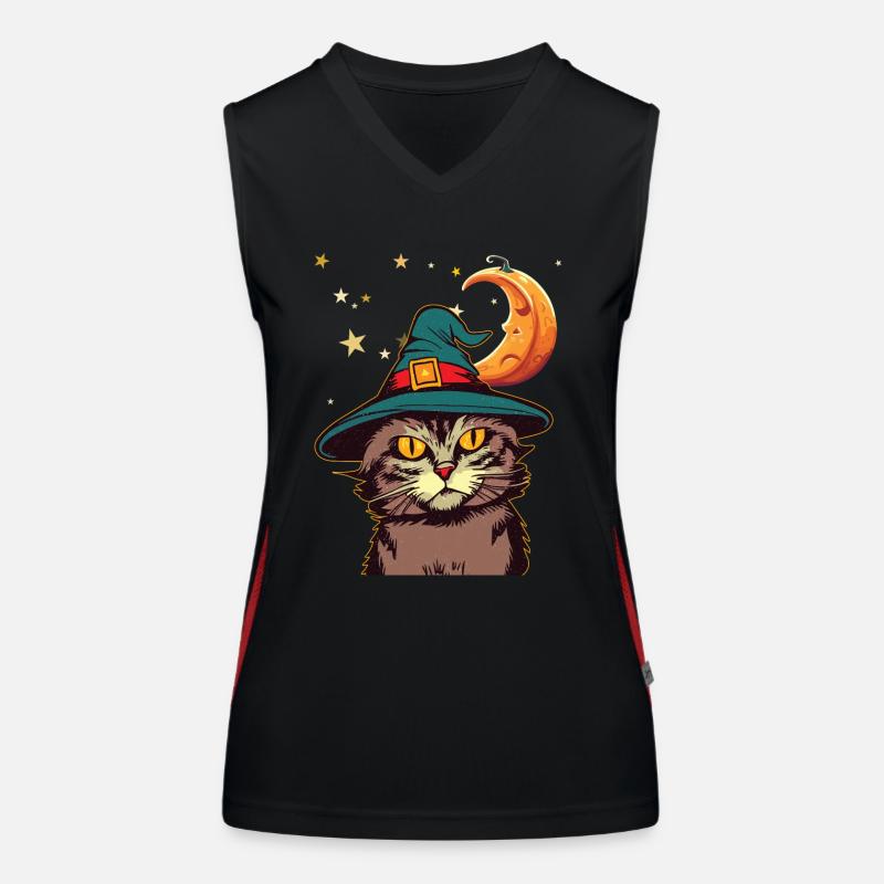 cat witch Funktionelles Kontrast-Tank Top für Frauen