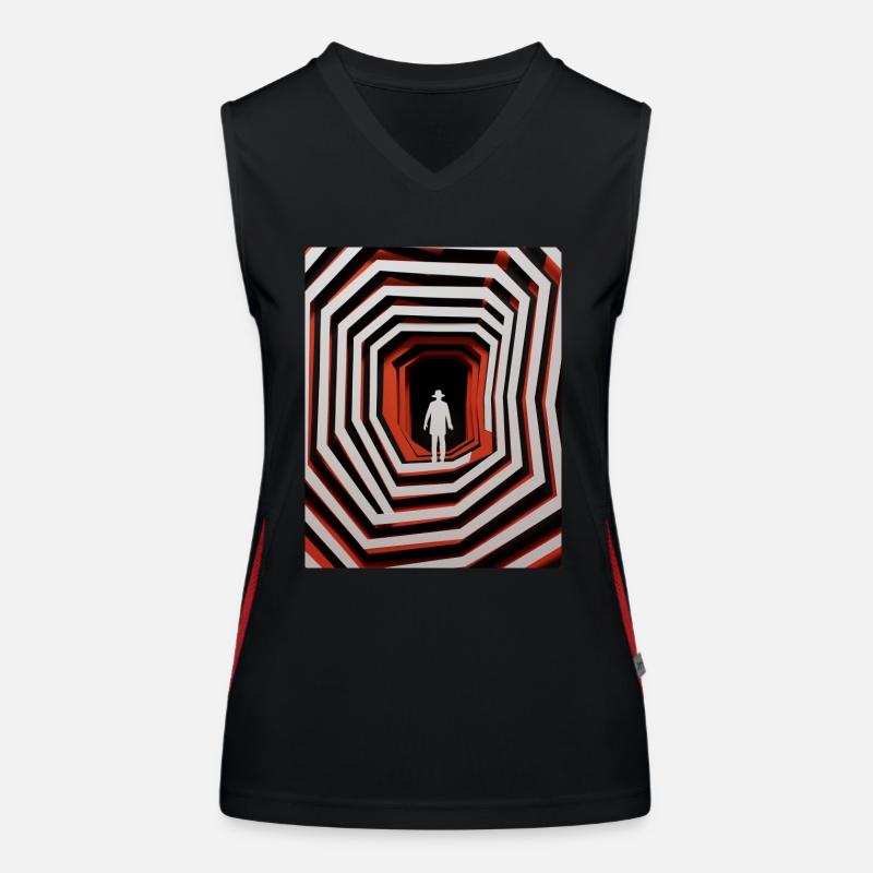 Scherenschnitt Schwindel Funktionelles Kontrast-Tank Top für Frauen