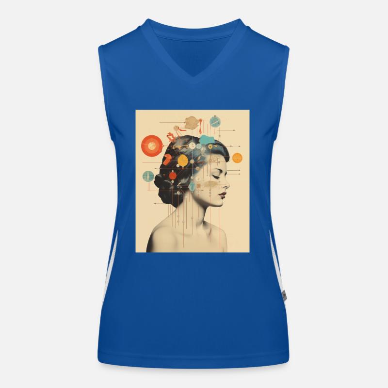 Wassermann Collage Kunst Astrologie Funktionelles Kontrast-Tank Top für Frauen
