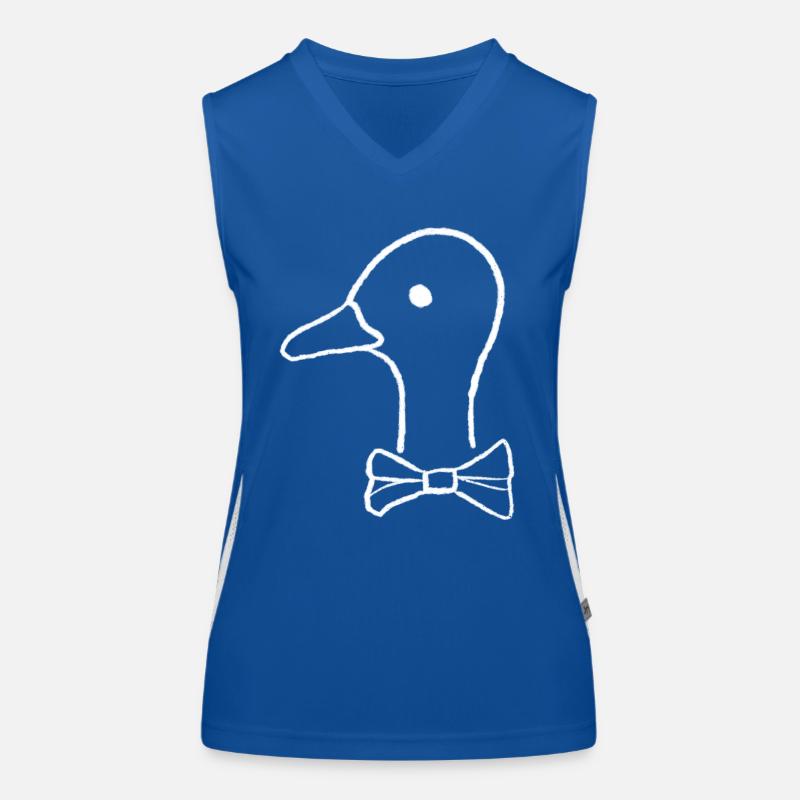 Duck with bow tie Women's Functional Contrast Tank Top