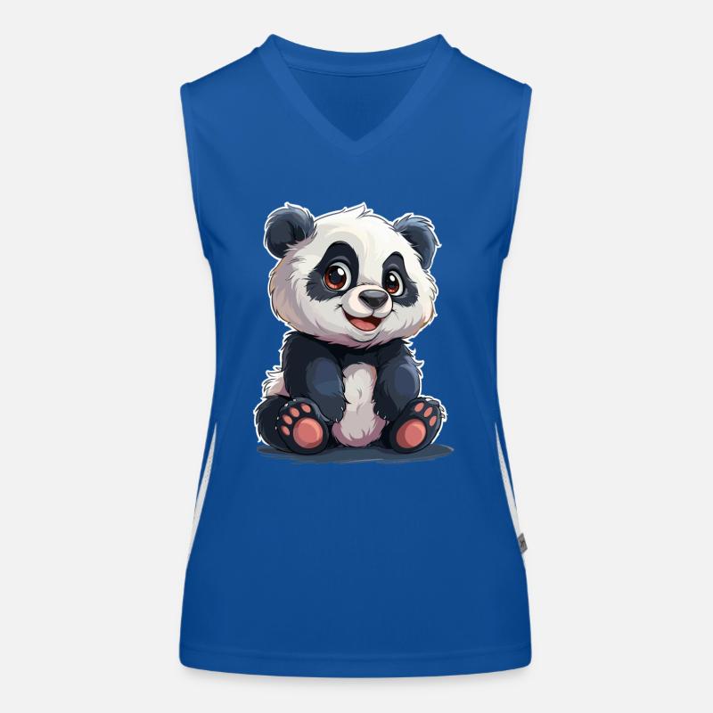 Panda Süß mit strahlenden Augen Funktionelles Kontrast-Tank Top für Frauen