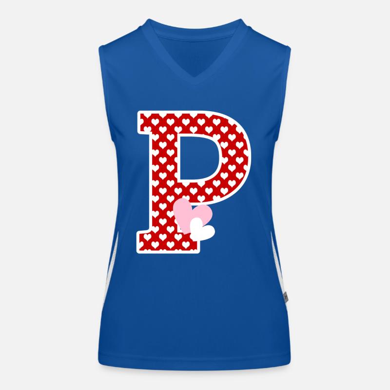 Buchstabe p Herz Funktionelles Kontrast-Tank Top für Frauen