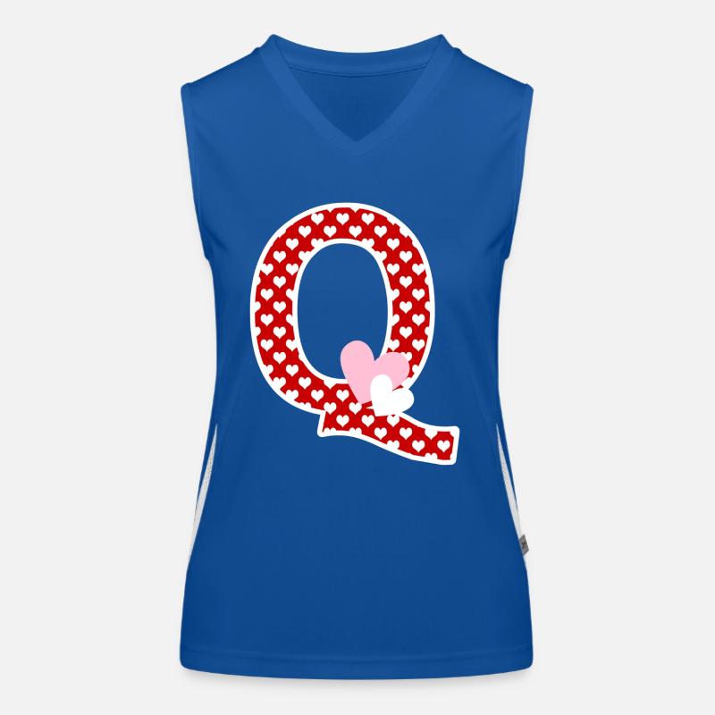 Buchstabe q Herz Funktionelles Kontrast-Tank Top für Frauen
