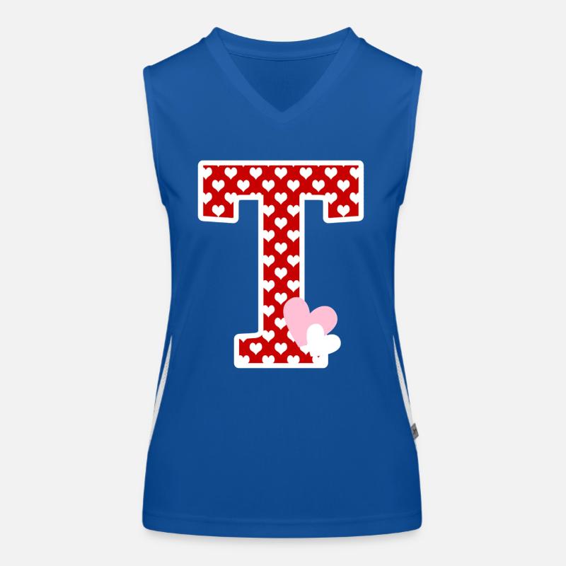 Buchstabe t Herz Funktionelles Kontrast-Tank Top für Frauen