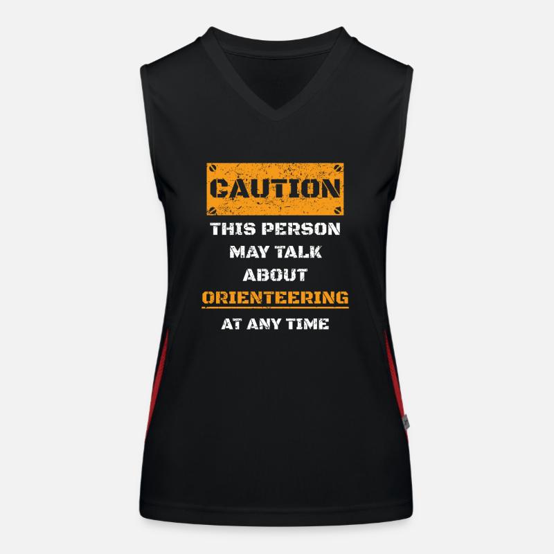 CAUTION WARNUNG TALK ABOUT HOBBY Orienteering Funktionelles Kontrast-Tank Top für Frauen