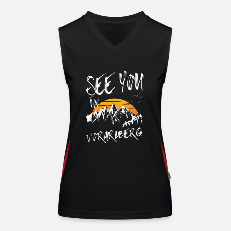 Vorarlberg Skiing Mountain Snowboarding Austria Women's Functional Contrast Tank Top