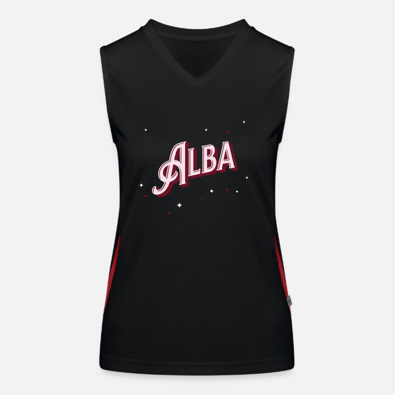 Alba name personalized Women's Functional Contrast Tank Top