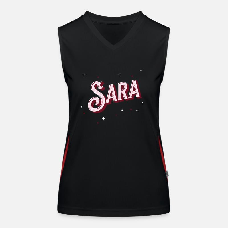 Sara name personalized Women's Functional Contrast Tank Top
